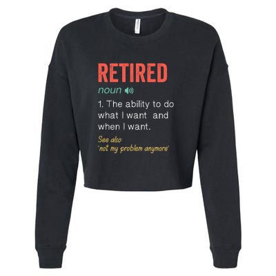 Retired 2022 Funny Retirement Cropped Pullover Crew