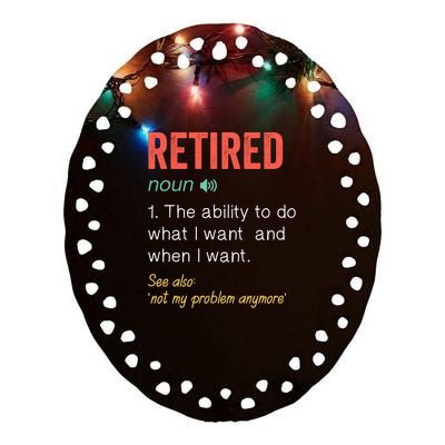 Retired 2022 Funny Retirement Ceramic Oval Ornament