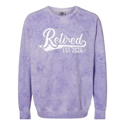 Retired 2024 For Coworker Retirement And Pensioner Colorblast Crewneck Sweatshirt