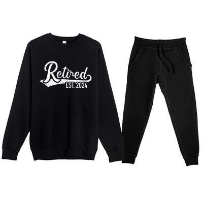 Retired 2024 For Coworker Retirement And Pensioner Premium Crewneck Sweatsuit Set