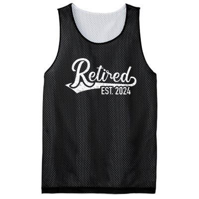 Retired 2024 For Coworker Retirement And Pensioner Mesh Reversible Basketball Jersey Tank