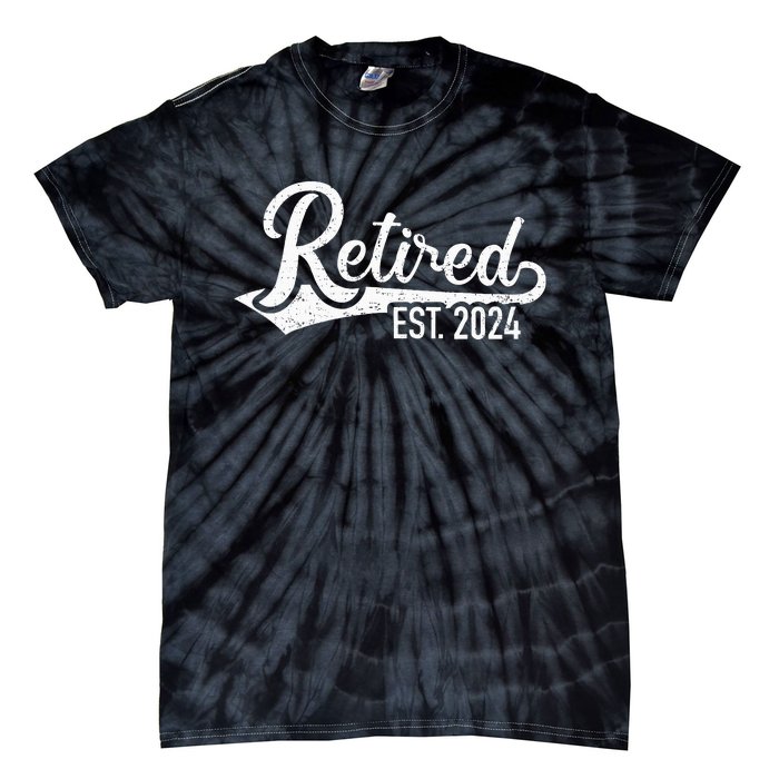 Retired 2024 For Coworker Retirement And Pensioner Tie-Dye T-Shirt