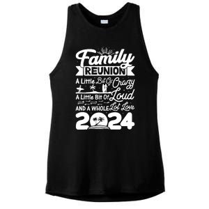 Retro 2024 Family Reunion A Little Bit Of Crazy Funny Family Ladies PosiCharge Tri-Blend Wicking Tank