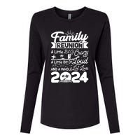 Retro 2024 Family Reunion A Little Bit Of Crazy Funny Family Womens Cotton Relaxed Long Sleeve T-Shirt