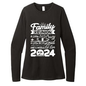 Retro 2024 Family Reunion A Little Bit Of Crazy Funny Family Womens CVC Long Sleeve Shirt