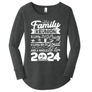 Retro 2024 Family Reunion A Little Bit Of Crazy Funny Family Women's Perfect Tri Tunic Long Sleeve Shirt