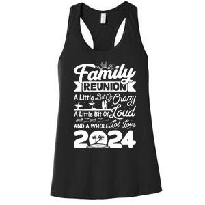 Retro 2024 Family Reunion A Little Bit Of Crazy Funny Family Women's Racerback Tank