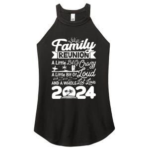 Retro 2024 Family Reunion A Little Bit Of Crazy Funny Family Women's Perfect Tri Rocker Tank