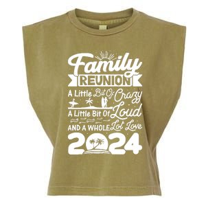 Retro 2024 Family Reunion A Little Bit Of Crazy Funny Family Garment-Dyed Women's Muscle Tee