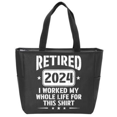 Retired 2024 Humor Retirement For Dad Zip Tote Bag