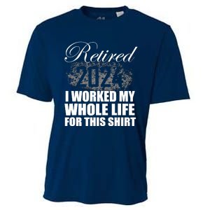 Retired 2024 I Worked My Whole Life 2024 Retirement Gifts Cooling Performance Crew T-Shirt