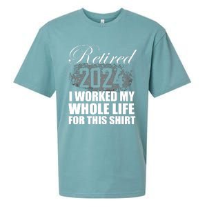 Retired 2024 I Worked My Whole Life 2024 Retirement Gifts Sueded Cloud Jersey T-Shirt