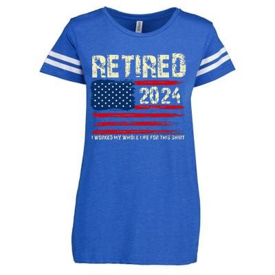 Retired 2024 I Worked My Whole Life For This Retirement Enza Ladies Jersey Football T-Shirt