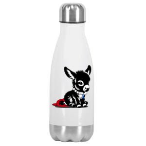 Retro 2024 Kamala Harris Tim Walz President Democrat Donkey Gift Stainless Steel Insulated Water Bottle