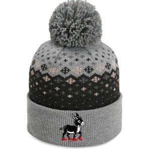 Retro 2024 Kamala Harris Tim Walz President Democrat Donkey The Baniff Cuffed Pom Beanie