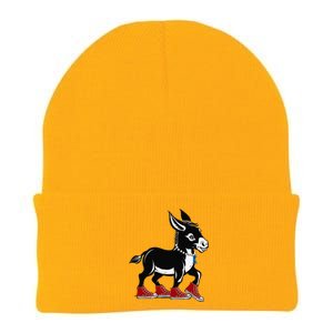 Retro 2024 Kamala Harris Tim Walz President Democrat Donkey Knit Cap Winter Beanie