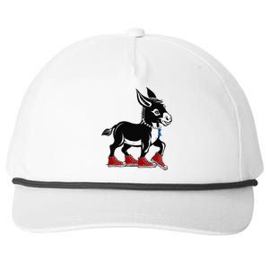 Retro 2024 Kamala Harris Tim Walz President Democrat Donkey Snapback Five-Panel Rope Hat