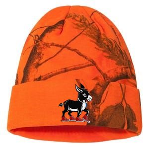 Retro 2024 Kamala Harris Tim Walz President Democrat Donkey Kati Licensed 12" Camo Beanie