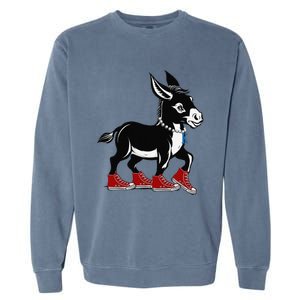 Retro 2024 Kamala Harris Tim Walz President Democrat Donkey Garment-Dyed Sweatshirt