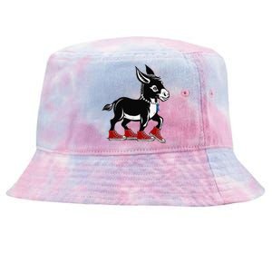 Retro 2024 Kamala Harris Tim Walz President Democrat Donkey Tie-Dyed Bucket Hat