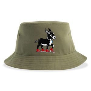 Retro 2024 Kamala Harris Tim Walz President Democrat Donkey Sustainable Bucket Hat