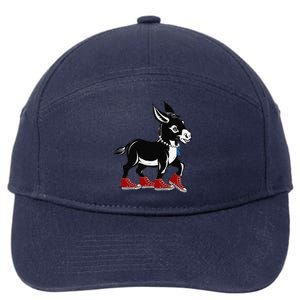 Retro 2024 Kamala Harris Tim Walz President Democrat Donkey 7-Panel Snapback Hat