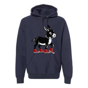 Retro 2024 Kamala Harris Tim Walz President Democrat Donkey Premium Hoodie