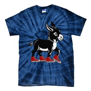 Retro 2024 Kamala Harris Tim Walz President Democrat Donkey Tie-Dye T-Shirt