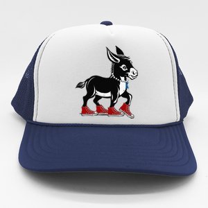 Retro 2024 Kamala Harris Tim Walz President Democrat Donkey Trucker Hat