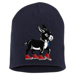 Retro 2024 Kamala Harris Tim Walz President Democrat Donkey Short Acrylic Beanie