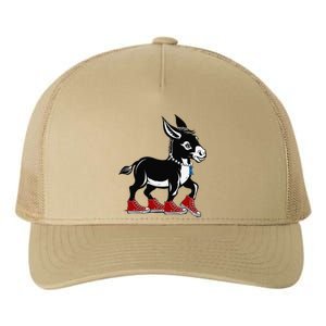 Retro 2024 Kamala Harris Tim Walz President Democrat Donkey Yupoong Adult 5-Panel Trucker Hat