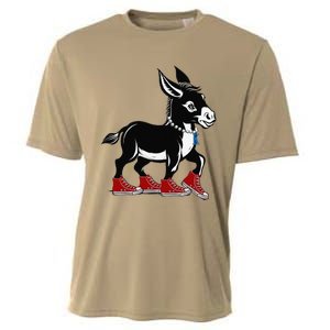 Retro 2024 Kamala Harris Tim Walz President Democrat Donkey Cooling Performance Crew T-Shirt