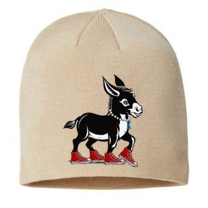 Retro 2024 Kamala Harris Tim Walz President Democrat Donkey Sustainable Beanie