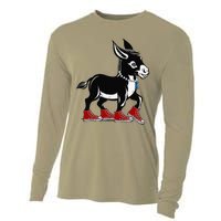 Retro 2024 Kamala Harris Tim Walz President Democrat Donkey Cooling Performance Long Sleeve Crew