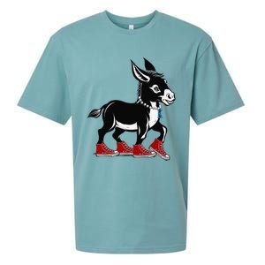 Retro 2024 Kamala Harris Tim Walz President Democrat Donkey Sueded Cloud Jersey T-Shirt