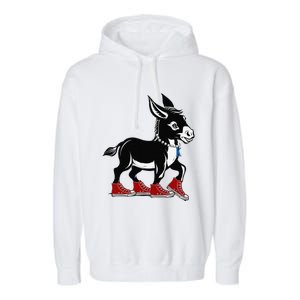 Retro 2024 Kamala Harris Tim Walz President Democrat Donkey Garment-Dyed Fleece Hoodie