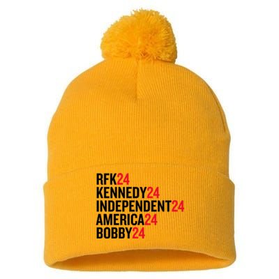 Rfk 24 Kennedy 24 Independent 24 America 24 Bobby 24 Pom Pom 12in Knit Beanie