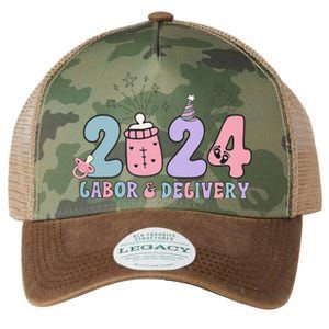 Retro 2024 Labor and Delivery Unit Nurse New Years Eve Rn Np Legacy Tie Dye Trucker Hat