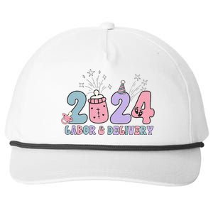 Retro 2024 Labor and Delivery Unit Nurse New Years Eve Rn Np Snapback Five-Panel Rope Hat