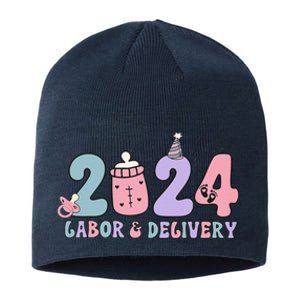 Retro 2024 Labor and Delivery Unit Nurse New Years Eve Rn Np Sustainable Beanie