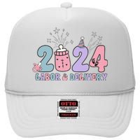 Retro 2024 Labor and Delivery Unit Nurse New Years Eve Rn Np High Crown Mesh Back Trucker Hat