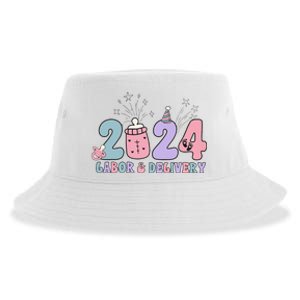 Retro 2024 Labor and Delivery Unit Nurse New Years Eve Rn Np Sustainable Bucket Hat