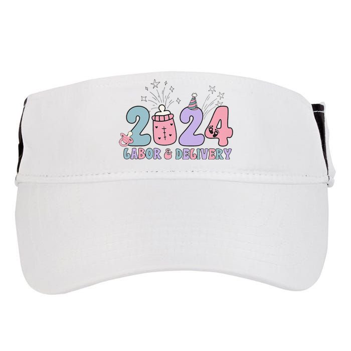 Retro 2024 Labor and Delivery Unit Nurse New Years Eve Rn Np Adult Drive Performance Visor