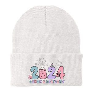 Retro 2024 Labor and Delivery Unit Nurse New Years Eve Rn Np Knit Cap Winter Beanie