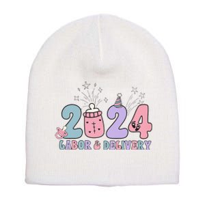 Retro 2024 Labor and Delivery Unit Nurse New Years Eve Rn Np Short Acrylic Beanie