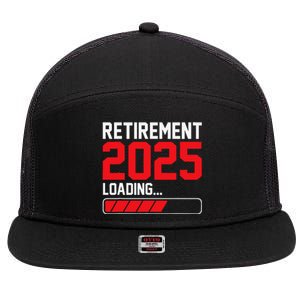 Retirement 2025 Loading Funny Retiring Retired Gift 7 Panel Mesh Trucker Snapback Hat