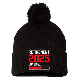 Retirement 2025 Loading Funny Retiring Retired Gift Pom Pom 12in Knit Beanie