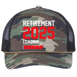 Retirement 2025 Loading Funny Retiring Retired Gift Retro Rope Trucker Hat Cap