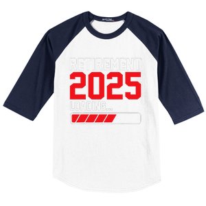 Retirement 2025 Loading Funny Retiring Retired Gift Baseball Sleeve Shirt