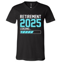 Retirement 2025 Loading Funny Retiring Retired Gift V-Neck T-Shirt